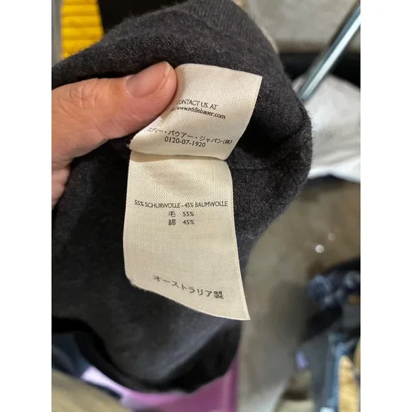 Eddie Bauer Mens Charcoal Gray Merino Wool Cotton Blend Crewneck Sweater Large - Picture 11 of 12